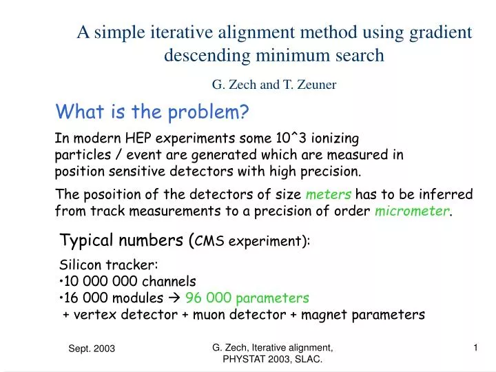 a simple iterative alignment method using gradient descending minimum search g zech and t zeuner