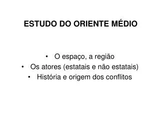 estudo do oriente m dio
