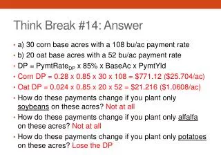 Think Break #14: Answer