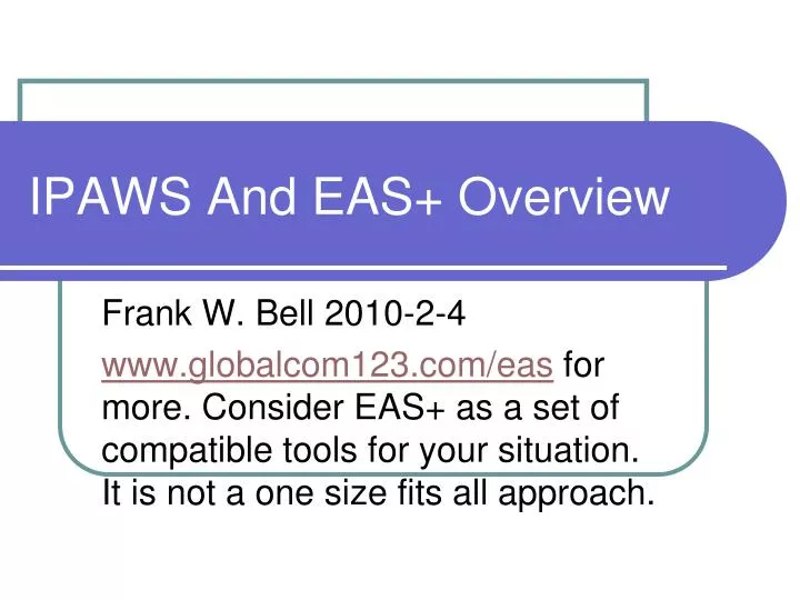 ipaws and eas overview
