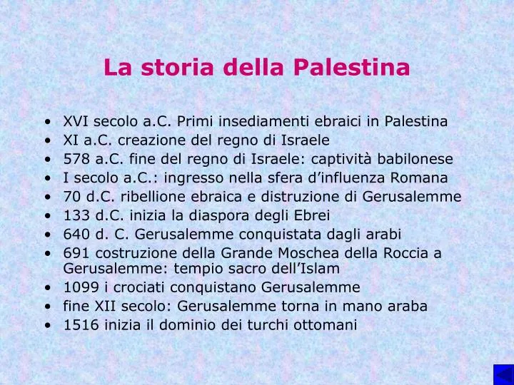 la storia della palestina