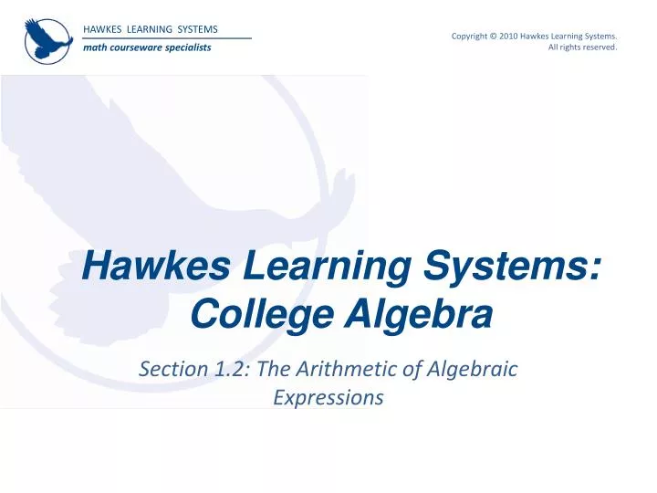 hawkes learning systems college algebra