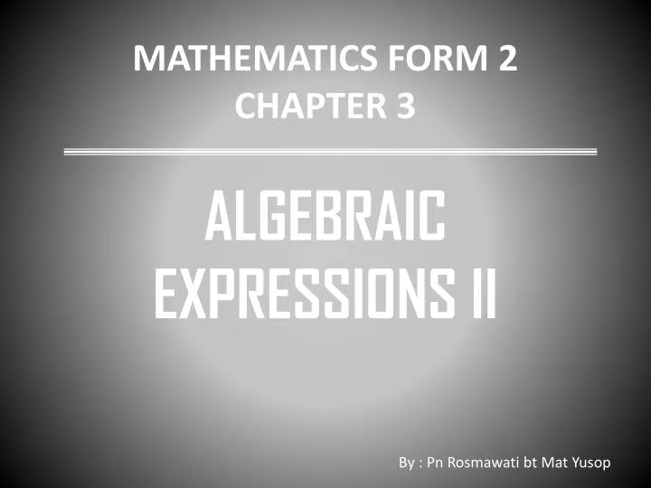 mathematics form 2 chapter 3