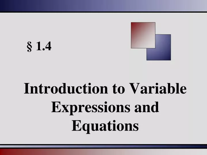 introduction to variable expressions and equations