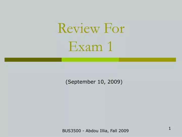 review for exam 1