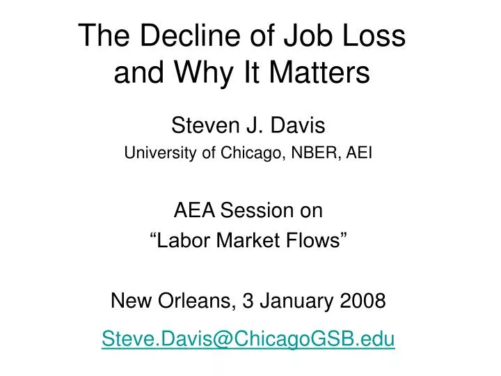 the decline of job loss and why it matters