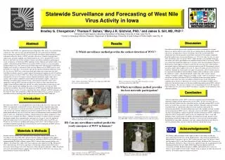 Statewide Surveillance and Forecasting of West Nile Virus Activity in Iowa