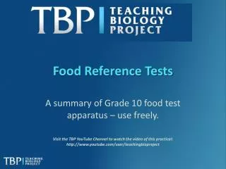 Food Reference Tests