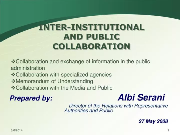 inter institutional and public collaboration