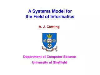 A Systems Model for the Field of Informatics