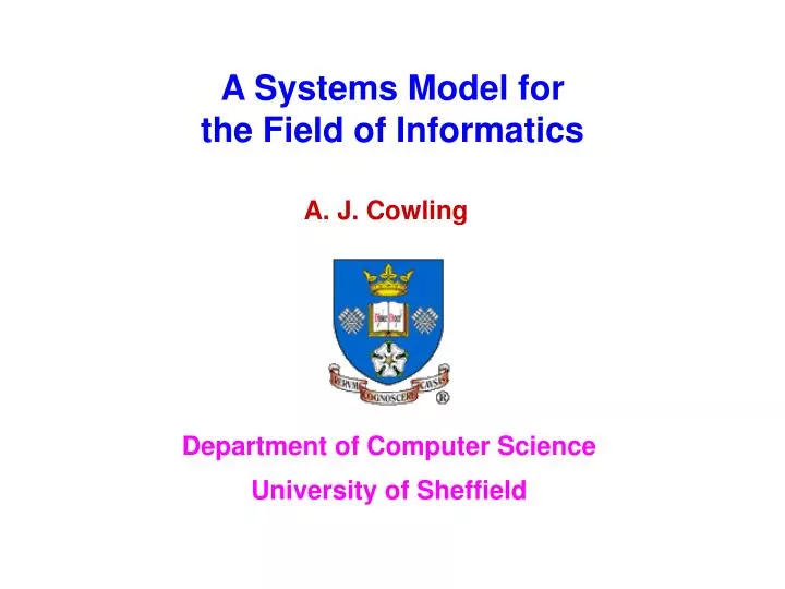 a systems model for the field of informatics