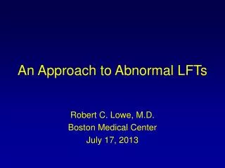 An Approach to Abnormal LFTs