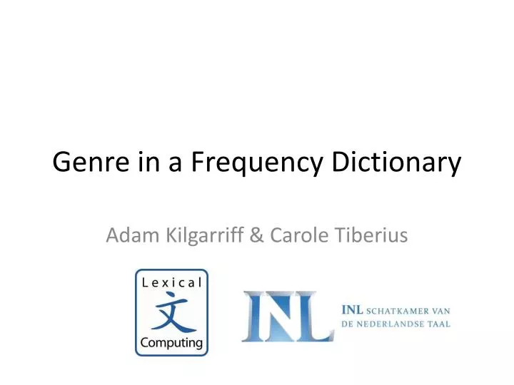 genre in a frequency dictionary