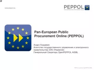 Pan-European Public Procurement Online ( PEPPOL )