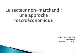 le secteur non marchand une approche macro conomique