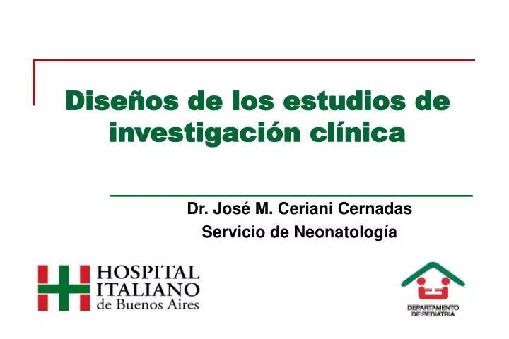 dise os de los estudios de investigaci n cl nica