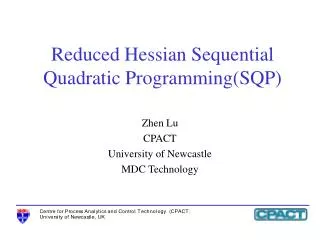 Reduced Hessian Sequential Quadratic Programming(SQP)