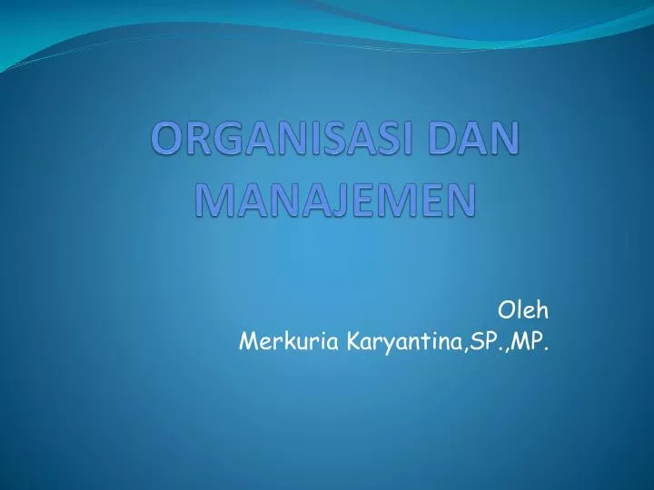 organisasi dan manajemen