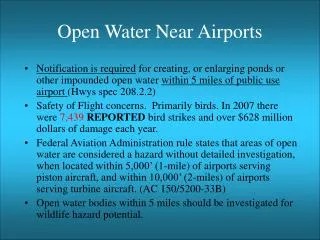 Open Water Near Airports