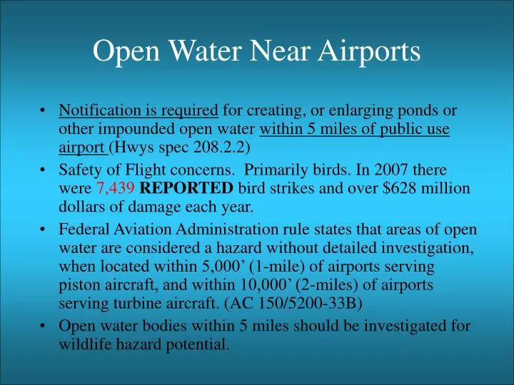 open water near airports