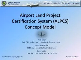 Airport Land Project Certification System (ALPCS) Concept Model