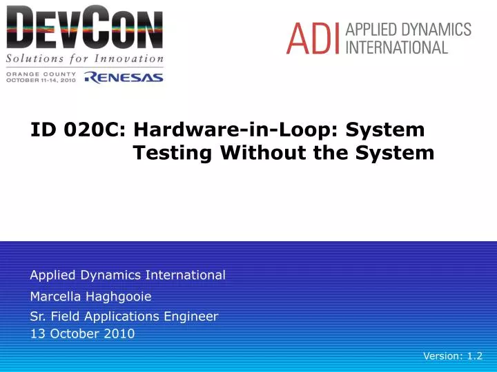 id 020c hardware in loop system testing without the system