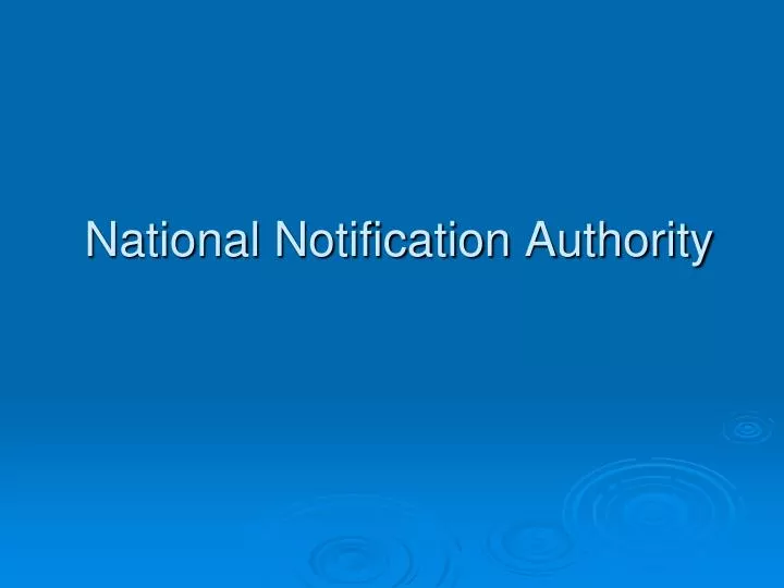 national notification authority