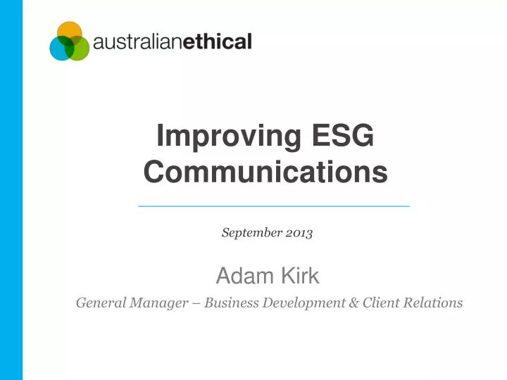 improving esg communications