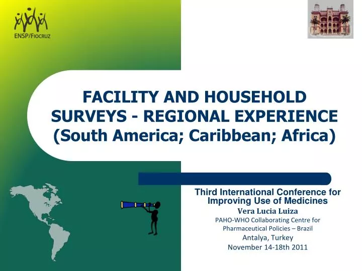 facility and household surveys regional experience south america caribbean africa