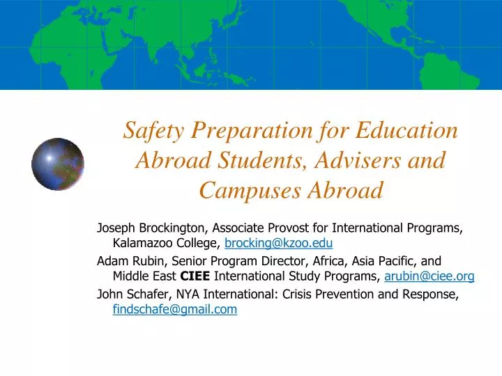 safety preparation for education abroad students advisers and campuses abroad