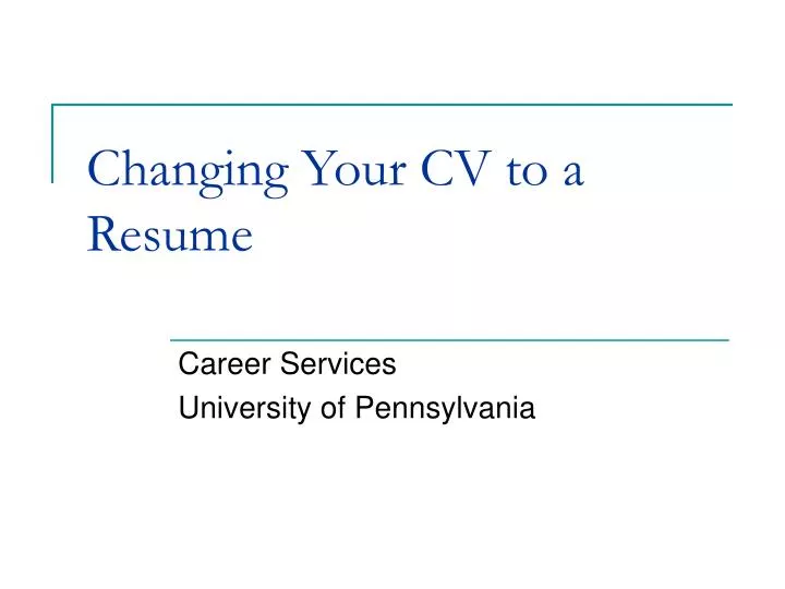 changing your cv to a resume