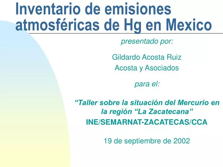 inventario de emisiones atmosf ricas de hg en mexico