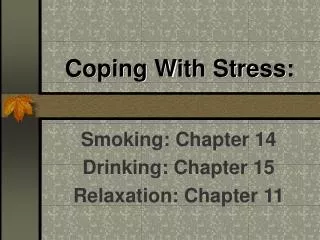 Coping With Stress: