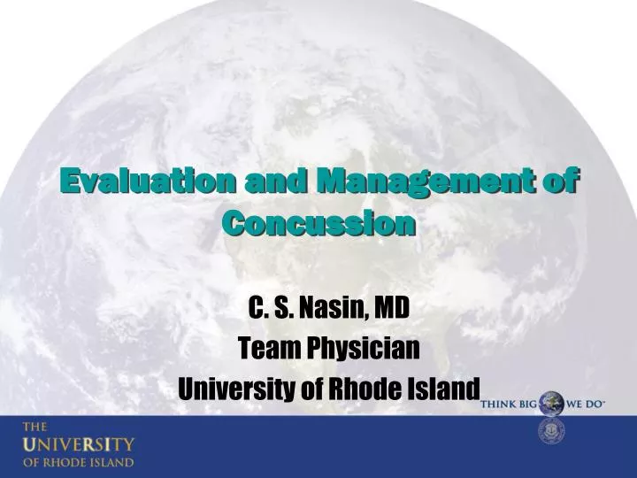 evaluation and management of concussion