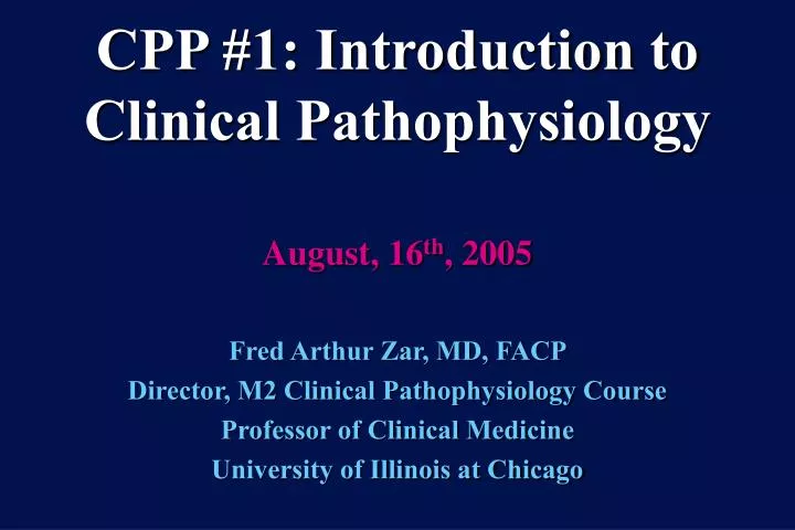 cpp 1 introduction to clinical pathophysiology