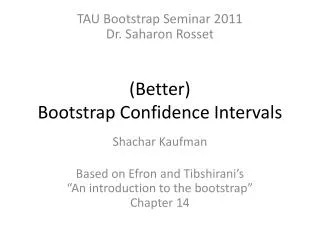 (Better) Bootstrap Confidence Intervals