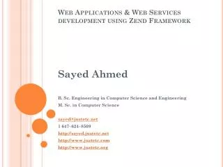 Web Applications &amp; Web Services development using Zend Framework