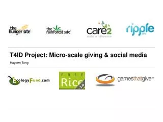 T4ID Project: Micro-scale giving &amp; social media