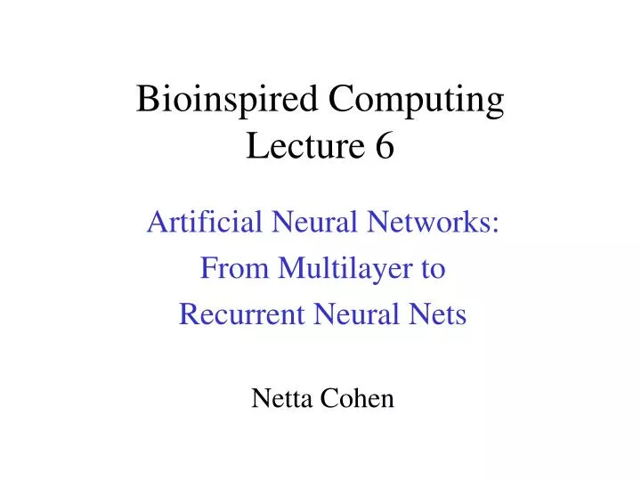 bioinspired computing lecture 6