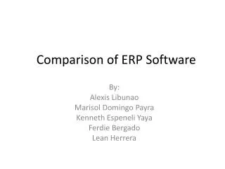 Comparison of ERP Software