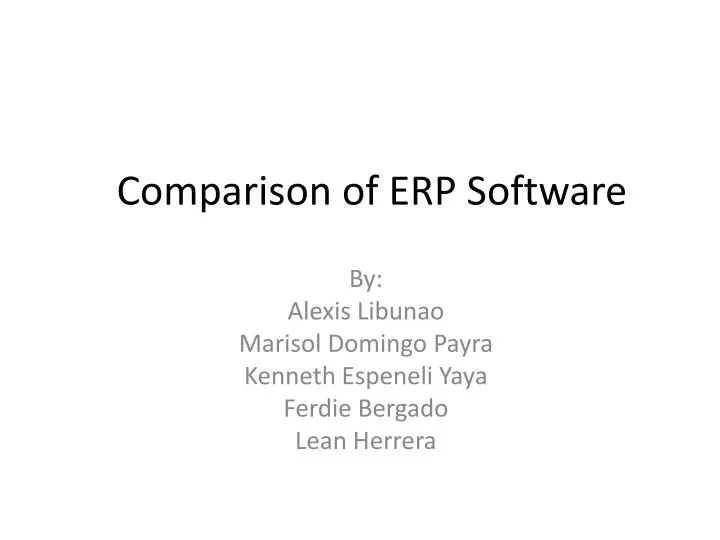 comparison of erp software