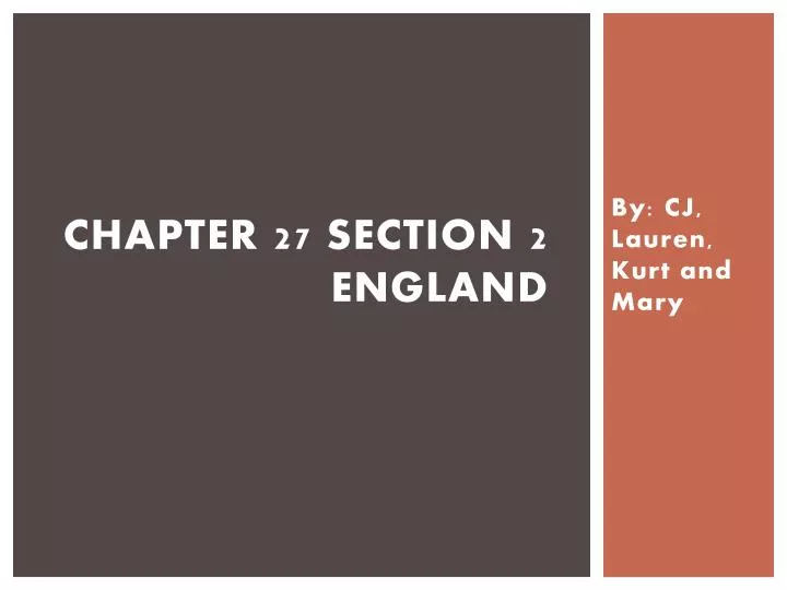 chapter 27 section 2 england