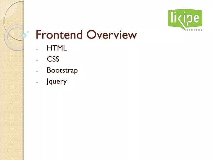 frontend overview