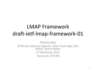 LMAP Framework draft-ietf-lmap-framework-01