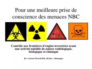 pour une meilleure prise de conscience des menaces nbc