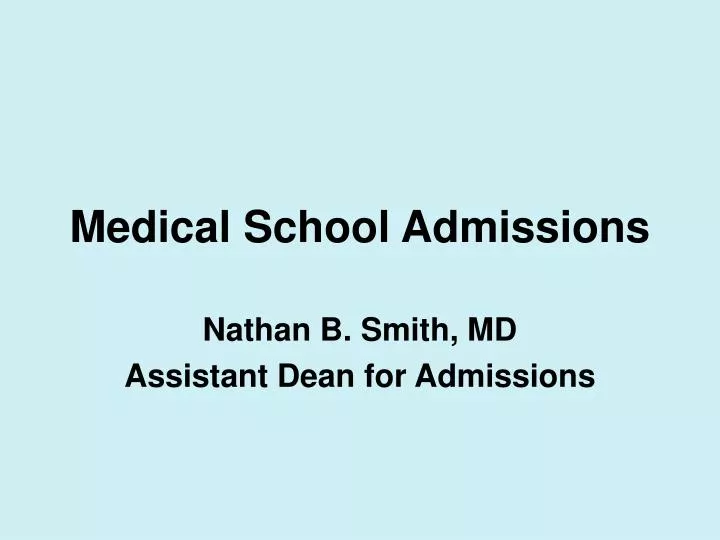medical school admissions