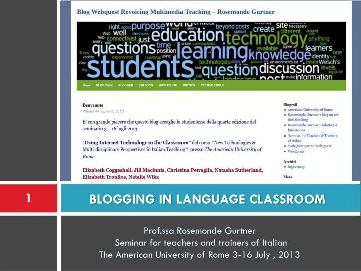 blogging in language classroom