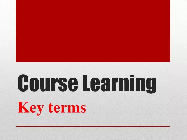 course learning