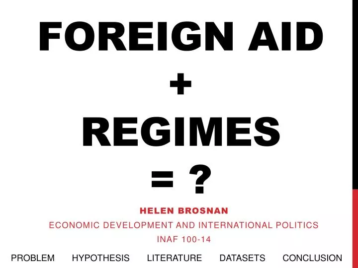 foreign aid regimes