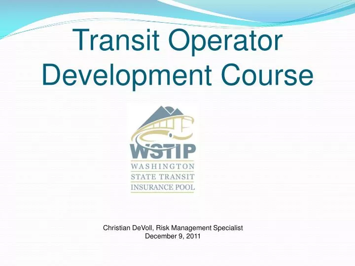 transit operator development course